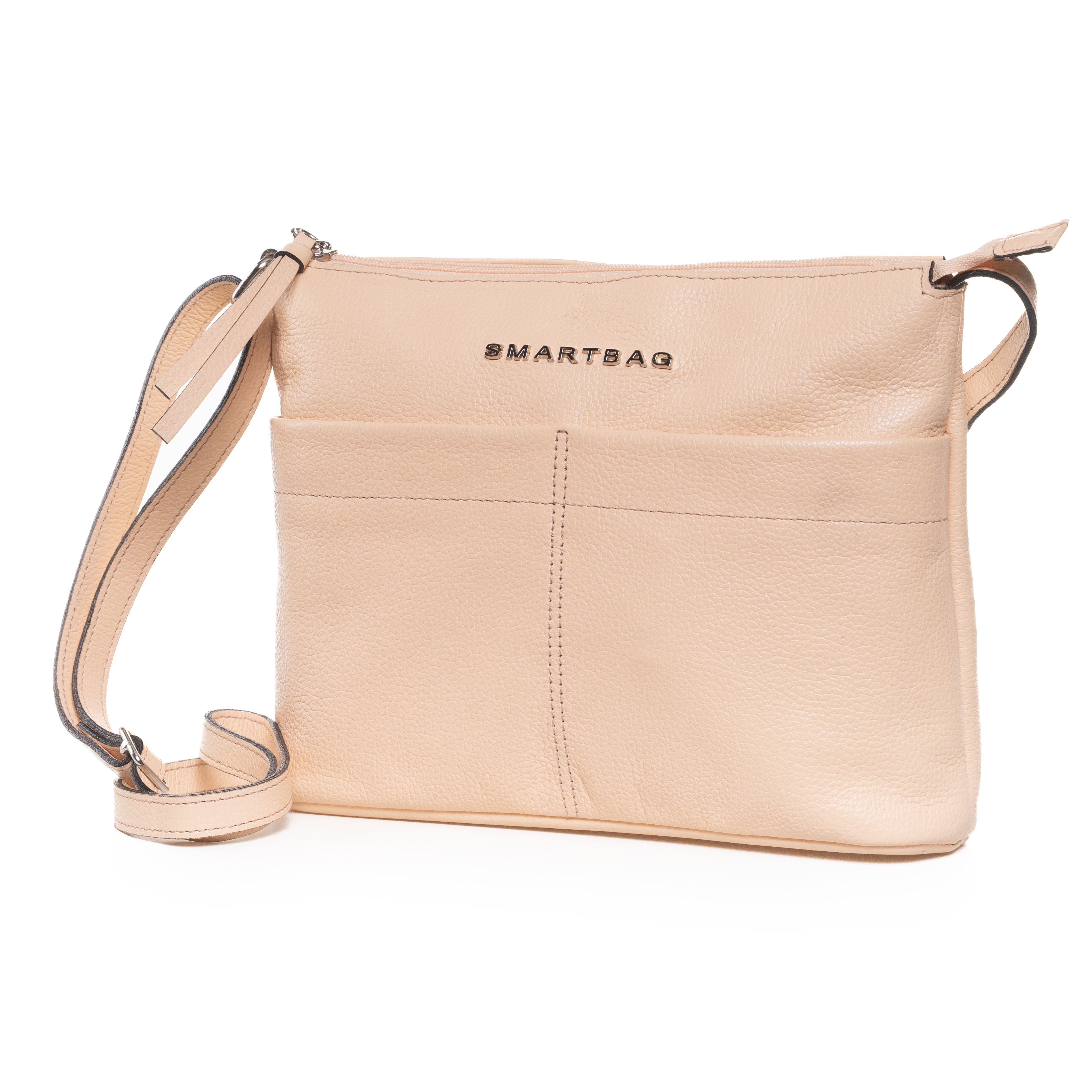 Bolsa Smartbag pêssego floater em ângulo lateral mostrando profundidade e acabamento